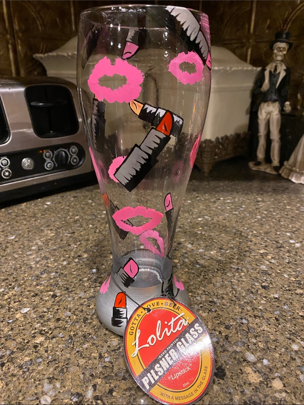 Lolita Pink Kiss & Lipstick Pilsner Glass